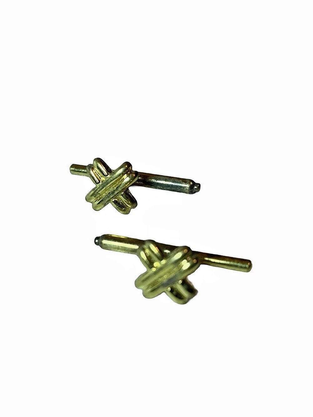 Vintage Gold Over Sterling Silver Vermeil Knot Cufflinks Men's Formal Wear